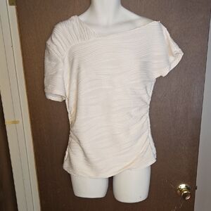 Elegant Cream Textured Women's Top